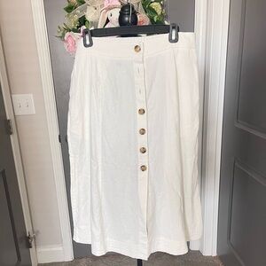 Universal Thread Ivory Button-Down Midi Skirt Size L